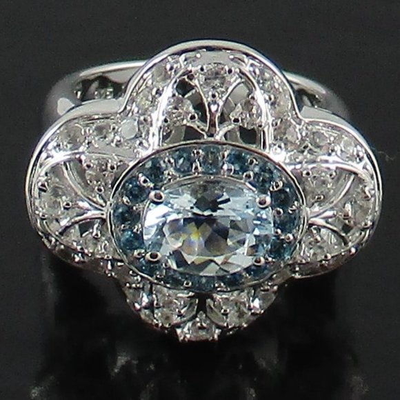 Victoria Wieck 1.85ct Aquamarine & Gemstone Ring - Picture 4 of 7